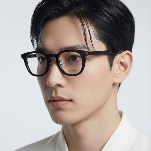 생로랑 안경테 SL28 J 001 아시안핏 명품 차은우안경 코받침버전