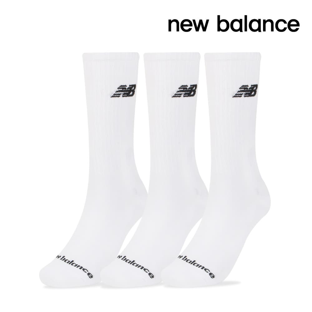 뉴발란스 양말 크루 3팩 화이트 LAS51503-WT