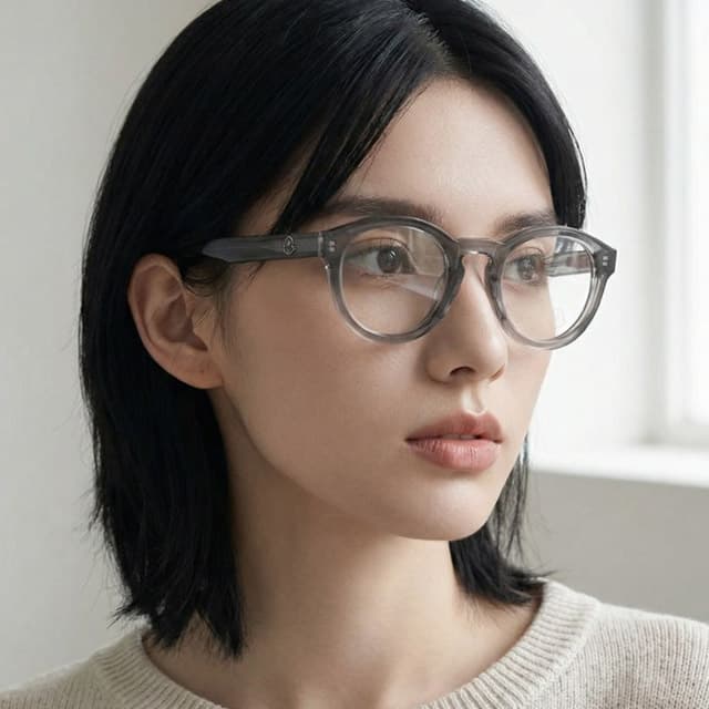 몽클레어 안경테 ML5006 020 그레이 반투명 호피 뿔테 남자 여자 명품 라운드 패션