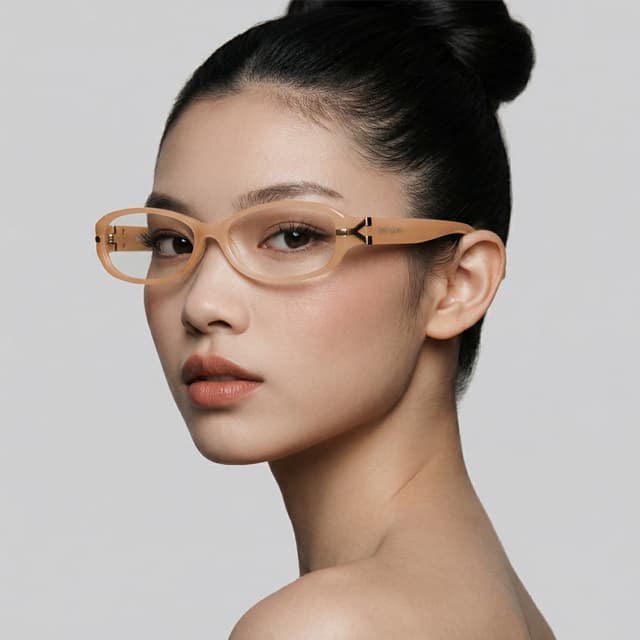 생로랑 안경테 YSL6313 QR5 누드톤 명품 긱시크 뿔테 여자 남자