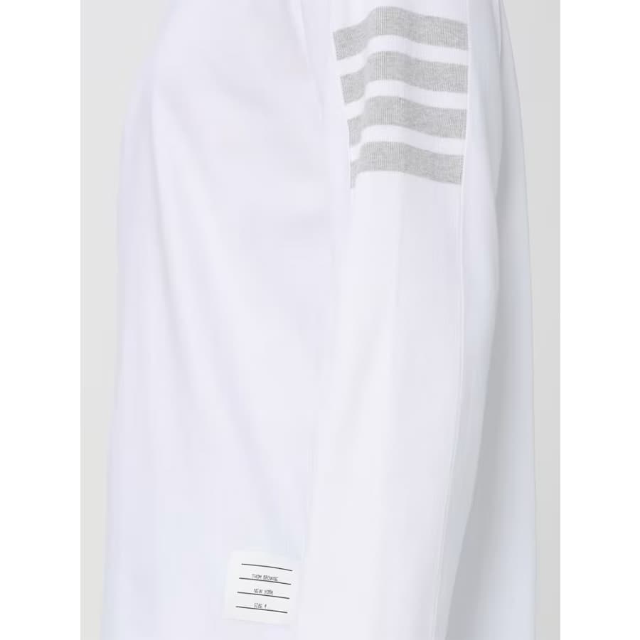 톰브라운 남성 코튼 사선 롱슬리브 긴팔 티셔츠 (화이트) MJS245A 07323 100