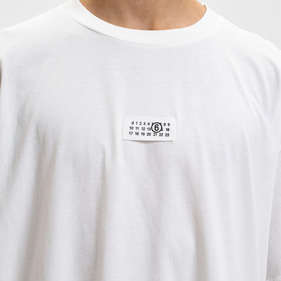 메종마르지엘라 MM6 남성 넘버릭 반팔 티셔츠 (화이트) SH0GC0032 M20170 101