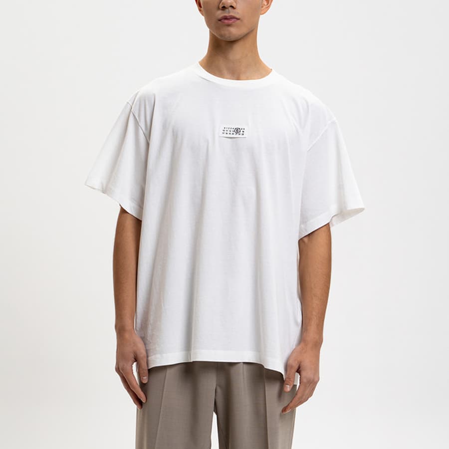 메종마르지엘라 MM6 남성 넘버릭 반팔 티셔츠 (화이트) SH0GC0032 M20170 101