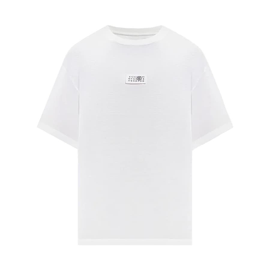 메종마르지엘라 MM6 남성 넘버릭 반팔 티셔츠 (화이트) SH0GC0032 M20170 101