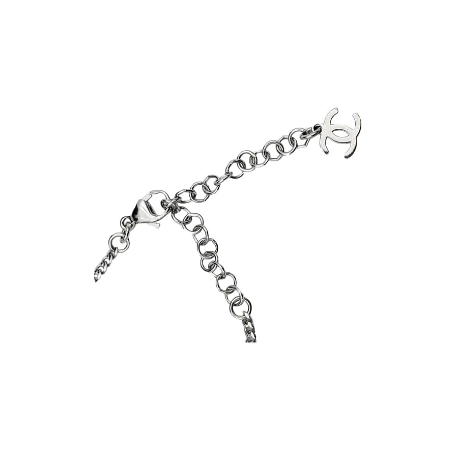 샤넬 코코 CC로고 크리스탈 펄 펜던트 넥클리스 (실버) ABF021 B19284 NADFL